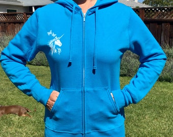 Neon Blue Magical Unicorn Crystals Sweatshirt