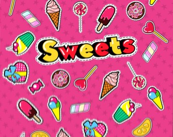Candy & Sweets Printed Backdrop (WED-VS-024)