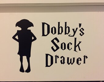Dobby’s Sock drawer vinyl decal for Harry Potter fans