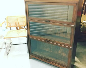Mid-Century Wood Barrister with Three Sections