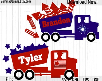 4th of july svg - dump truck svg - silhouette files types. .DXF .SVG, .PNG Silhouette studio - cutting file - commercial use svg