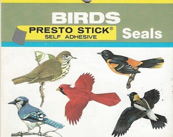 Eureka Birds Vintage Presto Stick Seals, C1970s