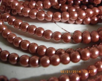 Pink wine 300 4 mm Pearl glass beads-an unusual shade