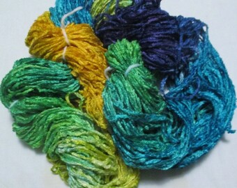 Handpainted Soft Rayon Chenille Yarn CORNFLOWER - 185 yards