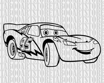 Lightning-mcqueen Stencil,Lightning-mcqueen svg , car svg, Disney clipart, Lightning-mcqueen eps, silhouette files Lightning-mcqueen