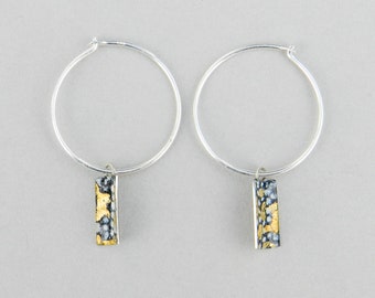 Blue and Gold Silver Hoops