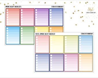 Multicolor: Ombre Heart Checklists
