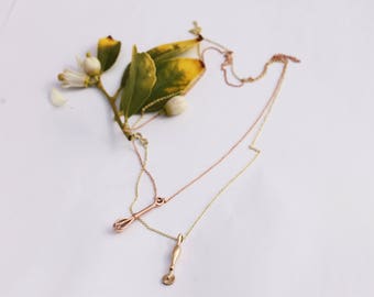14K Yellow Gold whisk Necklace, solid gold pendant, miniature jewelry, 14K pendant, rose gold whisk, baking jewelry, charming LA