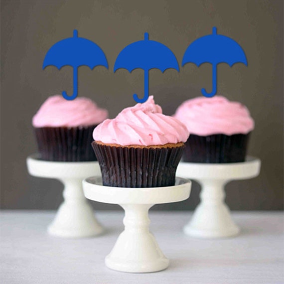 Umbrella cake topperwedding cupcake topperblue cake topper