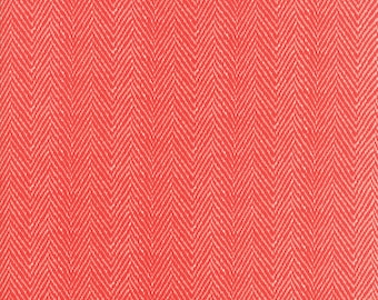 Hazel and Plum - Herringbone in Pomegranate Red: sku 20295-11 cotton quilting fabric by Fig Tree and Co. for Moda Fabrics