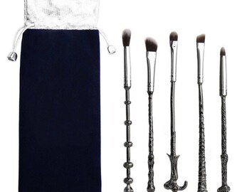 Harry Potter Make up Brushes Magic Wand eyeshadow makeup brushes Metal Handle Wizards cosmetic 5pcs Makeup Brush Set Women Girls Gift