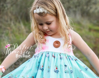 Bicycle Picnic Dress | Girls Spring Dress | Spring Dress | Toddler Dress | Bicycles | Dress | Baby Girl Dress | Summer Dress | Spring Dress