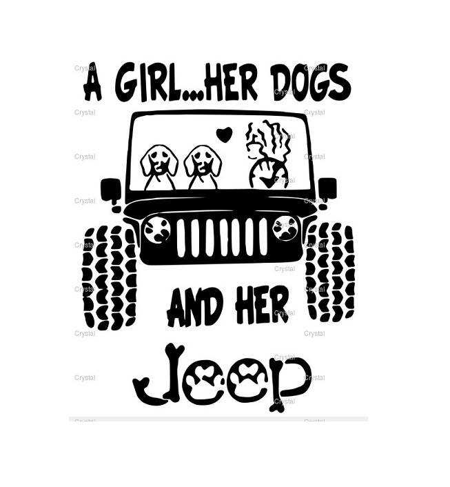 Download A Girl Her Dogs And Her Jeep SVG File Ready To Use