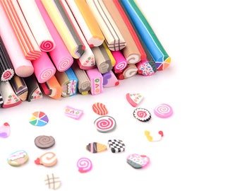 50 treats with 5cm polymer clay canes