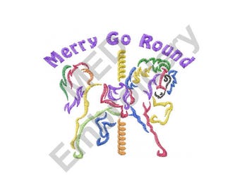 Merry Go Round - Machine Embroidery Design, Carousel