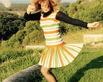 Vintage Pleated Day Dress