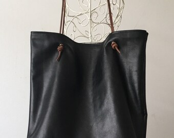 Black Leather | Tote Bag | Super Soft | Shoulder Bag
