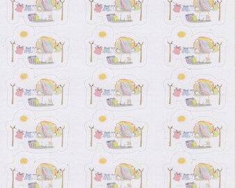 Washing Rainbow Unicorn | 053 | Planner Stickers | Kikki-K | Happy Planner | Erin Condren