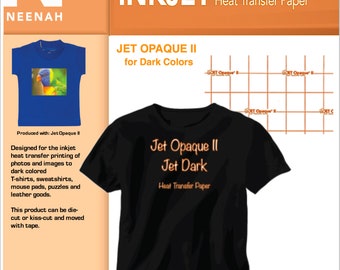 Neenah Jet Opaque II Inkjet Heat Transfer Paper for Dark Colors 8.5x11 (15 sheets)