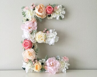 Floral Letter, Floral Initial, Nursery Letter, Flower Letter, Nursery Wall Art, Baby Gift, Shabby Chic, Boho Chic Nursery, Nursery Art