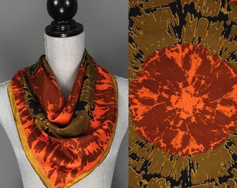 Vintage Vera Neumann Silk Scarf - 60s 70s Vera Neumann Gold Piece Collection Silk Scarf - Vera Neumann Hand Rolled Abstract Silk Scarf