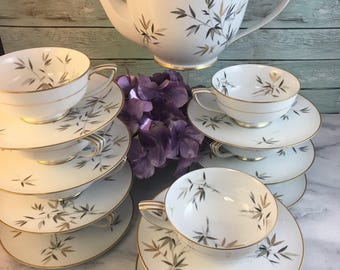 Open Stock Noritake Cho Cho 6936 San Teapot Teacups and Saucers plus Orphans Excellent Japan 1950s RARE