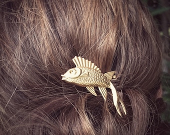 Fish Bobby Pin Gold Fish Hair Pin Beach Hair Clip Nature Accessories