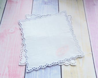 Handkerchief In The Hoop Machine Embroidery Design. Blank Free Standing Lace Handkerchief. Blank DIY hanky. Wedding Embroidery Design