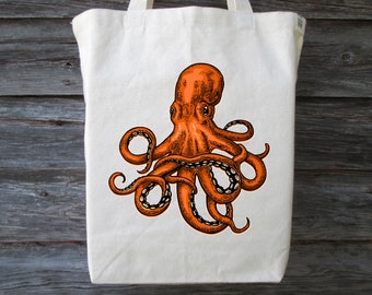Beach Tote, Octopus Tote, Beach Bag, Octopus, Summer Tote, Travel Tote, Vacation Tote, Beach Tote Bag