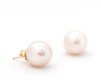 Luminous Pearl Studs- 10-11mm