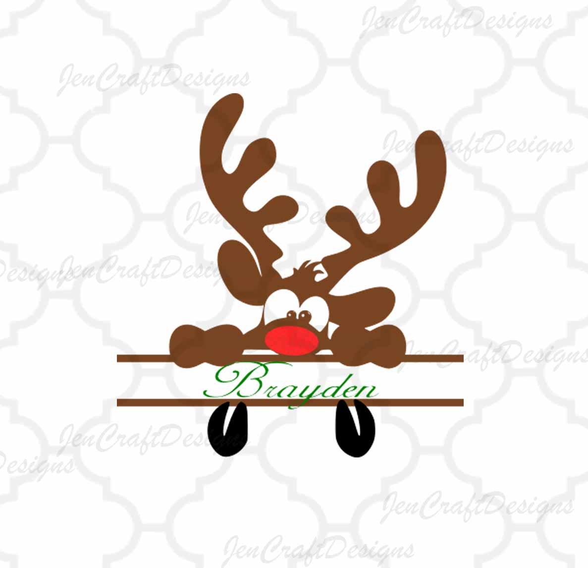 Download Peeking Reindeer Monogram Svg, Split Monogram Christmas Peeping Reindeer SVG,EPS Png Dxf,digital ...