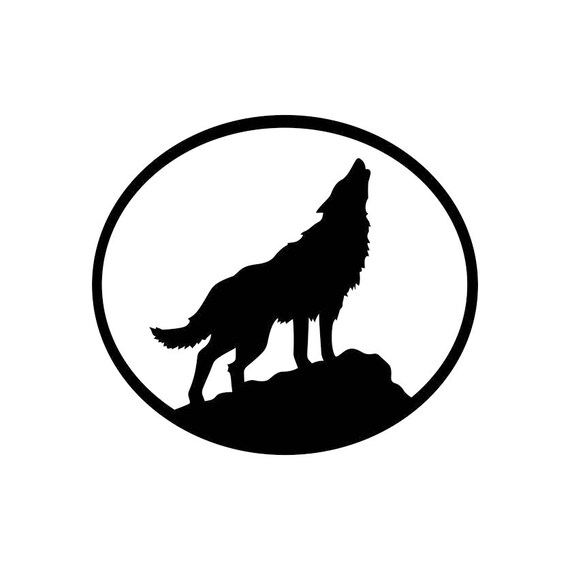 Wolf Howling Oval Animal Graphics SVG Dxf EPS Png Cdr Ai Pdf