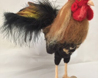 Needle Felted Rooster soft sculpture