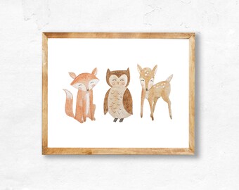 Woodland Animals printable (INSTANT DOWNLOAD)