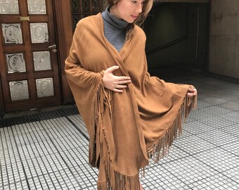 Handmade Leather Cape made from fine suede