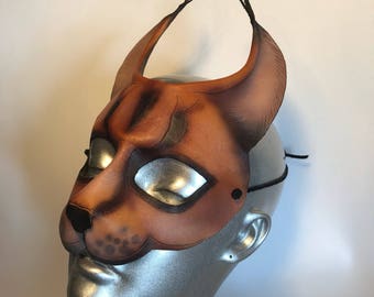 Leather Cat Mask - Caracal or Lynx