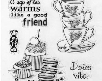 Coffee/Tea Cups, Sweets Clear Stamps