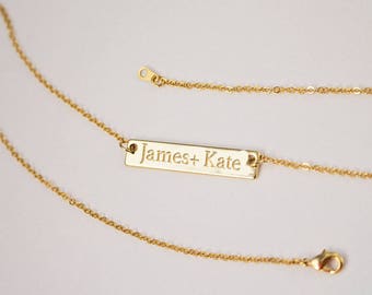 Dainty name necklace, Gold name necklace, Name bar necklace, Kids name necklace, Name plate necklace, Monogram Necklace, Gift for girlfriend
