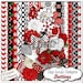 Sale: LadyBug Red and Black Digital Scrapbooking Kit- Bettina Flowers, Chevron, Lady Bugs Clip Art, Instant Download