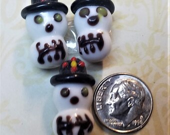 Dia de los Muertos Day of the dead Lampwork 3 pc