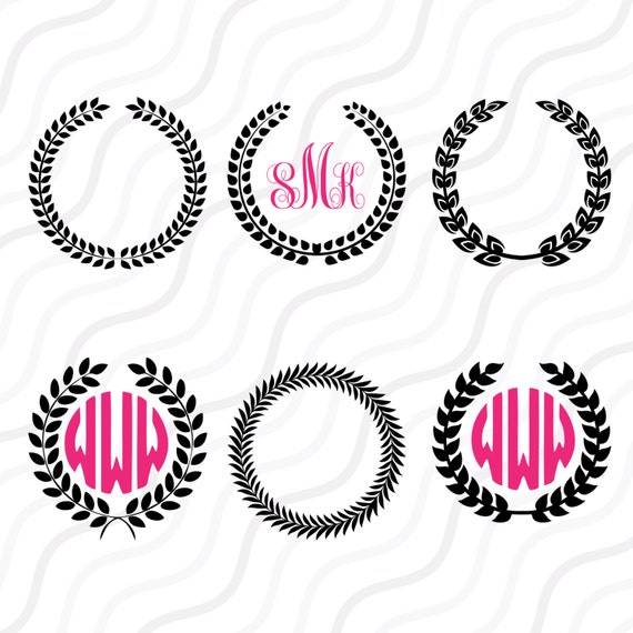 Download Leaf Wreath SVG Laurel Wreaths SVG Wreath Monogram SVG Cut