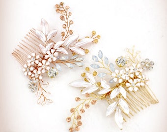 Bridal Hair Comb Crystal Leaves Wedding Hair Accessories gold Hair Accessory Crystal Bridal Comb Bridal Rose gold Bridal Hair comb Gold