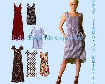 McCalls M7120 Womens Plus Size A-Line Dress 6 Styles size L XL XXL Bust 38 40 42 44 46 48 Easy Learn to Sew for Fun Pattern 7120 Uncut FF