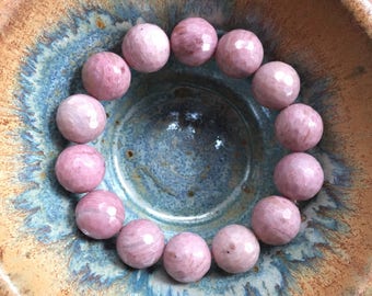 Rhodonite | Super Chunky 12 mm | Spiritual Junkies | Yoga + Meditation | Stackable Mala Bracelet