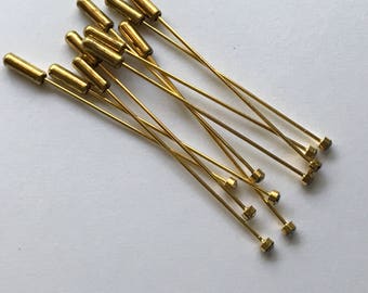 Crystal rhinestone head pin, brooch pin, hat pin, hijab pin, lapel pin blank settings for crafts, jewelry making findings