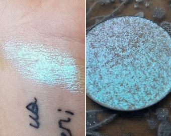 Siren - Color Shifting Violet, Light Blue-Aqua, & Green Pressed Highlighter, Mineral Highlighter, Mineral Makeup, 44mm or 37mm Pan, Vegan