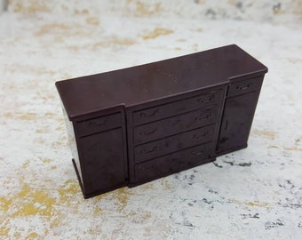 Marx Dining room Sideboard Toy Dollhouse Traditional Style hard Plastic brown