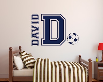 Soccer Wall Decal - Boys Room Soccer Decor - Custom Name Decal - Kids Soccer Decal - Soccer Decal - Sports Vinyl Wall Decal