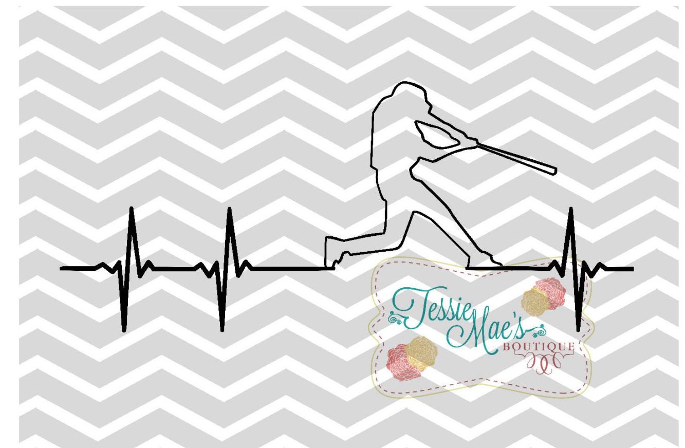 Download Baseball Heartbeat SVG DXF EPS Baseball Mom Shirt