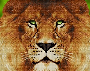Lion beading on needlepoint kit bead embroidery kit housewarm gift Idea DIY craft set